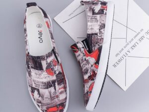 Men's Simple And Fashionable Low-cut Floral Canvas Shoes