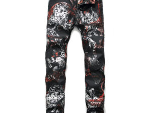 Black printed nightclub pants