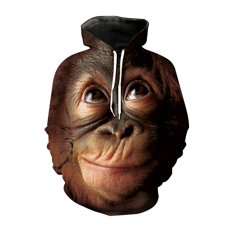 Creative Print Funny Gorilla Halloween Sweater - Image 9