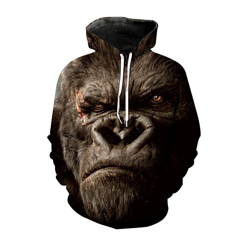 Creative Print Funny Gorilla Halloween Sweater - Image 10