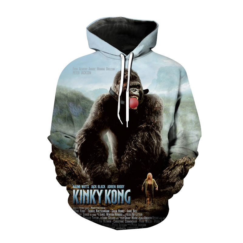 Creative Print Funny Gorilla Halloween Sweater - Image 7