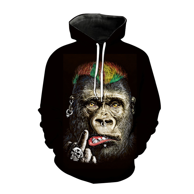 Creative Print Funny Gorilla Halloween Sweater - Image 8