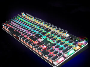 Retro Punk Electroplated Knob Luminous Mechanical Keyboard