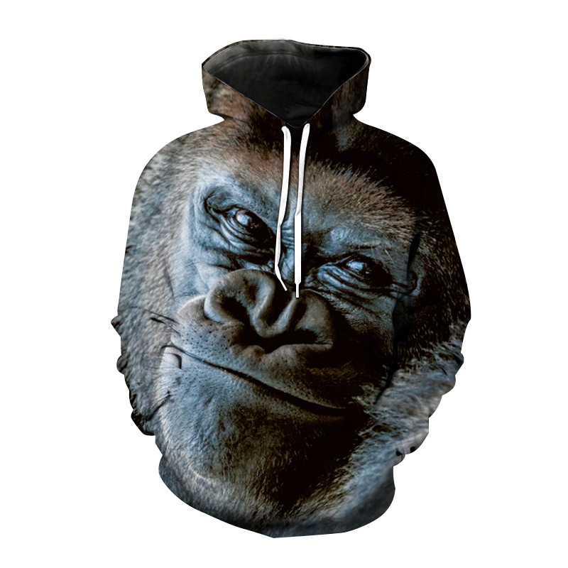 Creative Print Funny Gorilla Halloween Sweater - Image 4