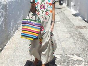 Colorful Fringed Dress On Both Sides