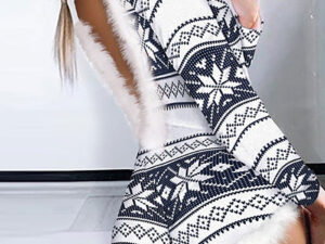 Christmas Printed One-piece Home Clothes Pajamas