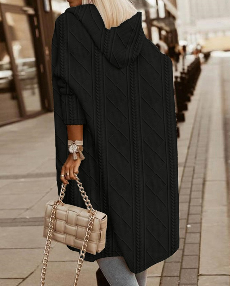 Fashion Solid Color Knitted Coat - Image 5