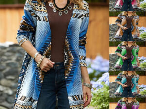 Women's Ethnic Long Sleeve Cardigan Top