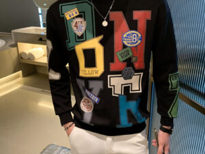 Hoodie Round Neck Long Sleeve Menswear Fashion Brand Velvet Padded Thickened Coat Top